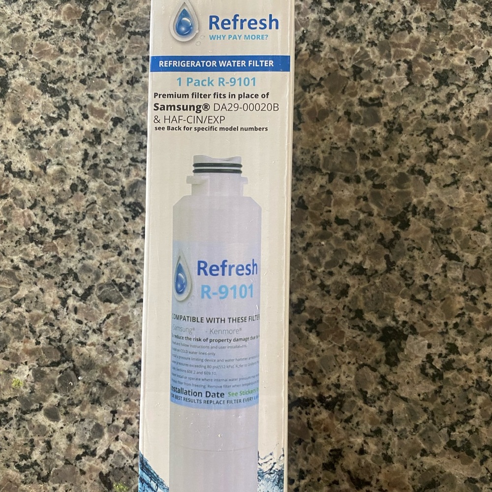 Refresh brand refrigerator water filter, See photo